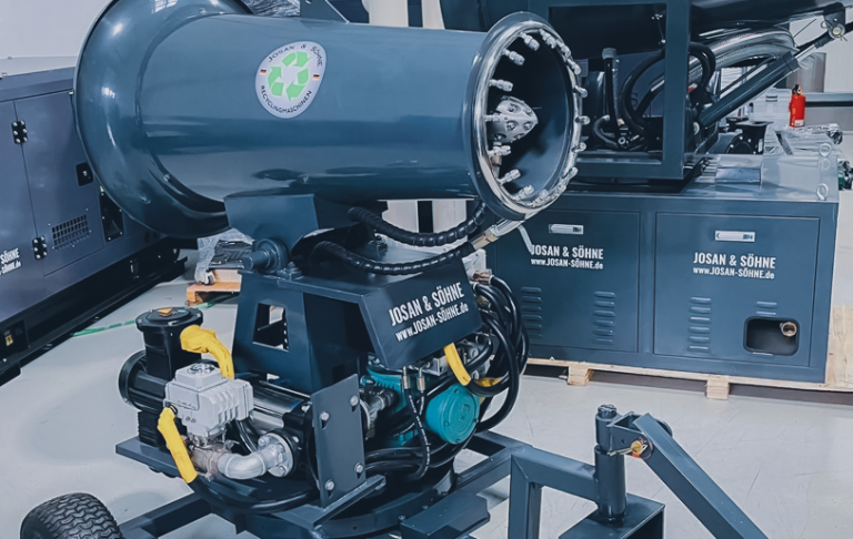 Mobile JOSAN Wasserkanone 30-50 Meter Seitenansicht