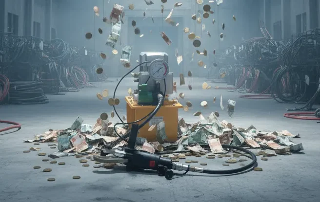 Hydraulische Kabelschere – Kraftvoll, präzise & ideal für dicke Kabel Hydraulische Kabelschere im Einsatz beim Schneiden eines Kupferkabels