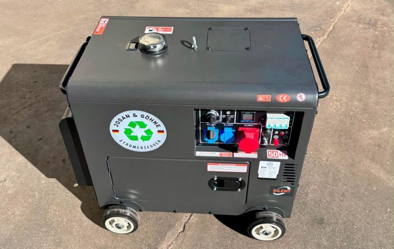 Detailansicht eines JOSAN Diesel-Notstromaggregats mit CE-Steckdosen 320KVA 250 KW