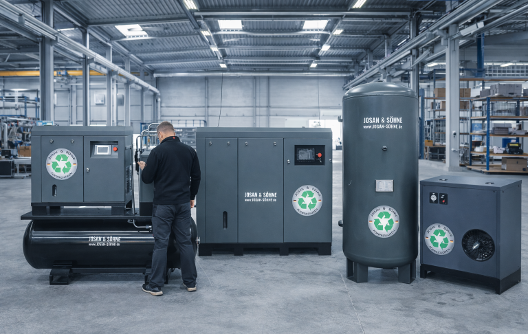 Alle JOSAN Druckluftkessel 1000 L Frontansicht Frontansicht aller JOSAN Druckluftkessel 1000 L für Industrie-Druckluftanlagen.