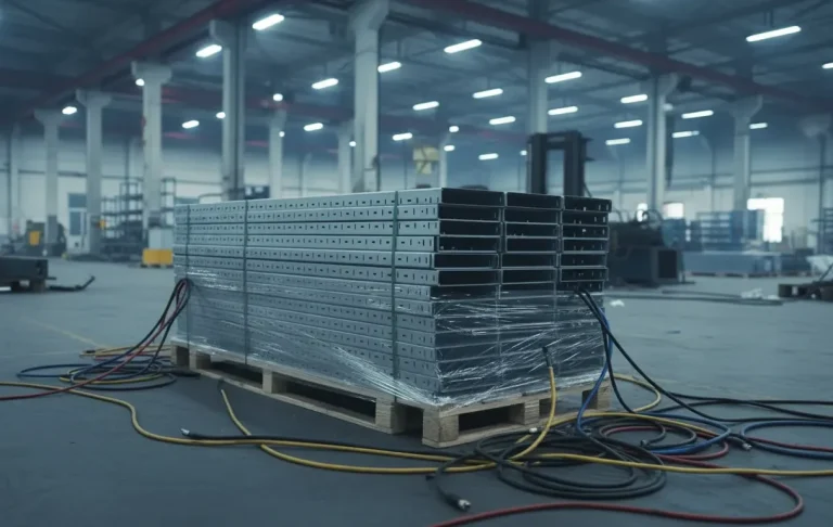 Detailansicht der Zink-Alu-Magnesium galvanisierten JOSAN Kabelrinnen für langlebigen Industrieeinsatz.